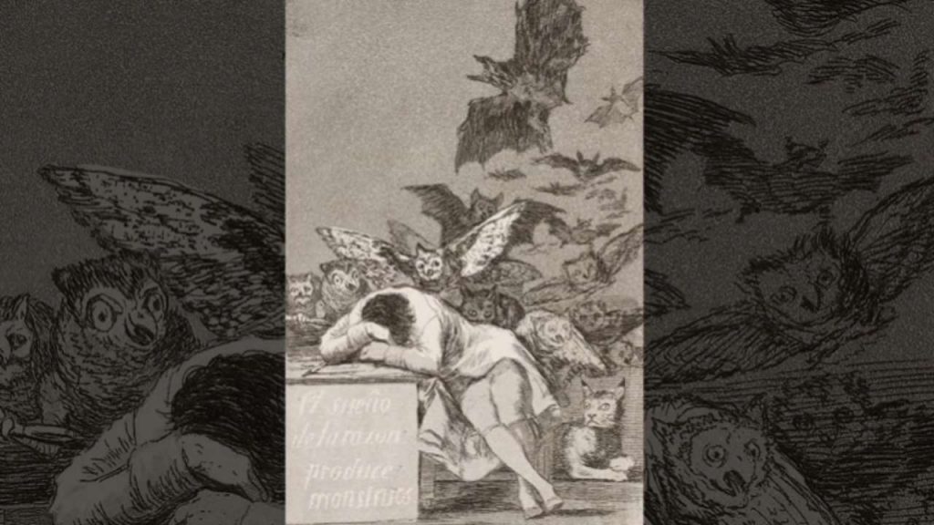 This artwork reminds us that the line between reason and madness, between light and darkness