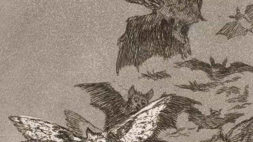 Their wings stretch and twist in impossible ways, creating patterns that almost look like ancient symbols or text.