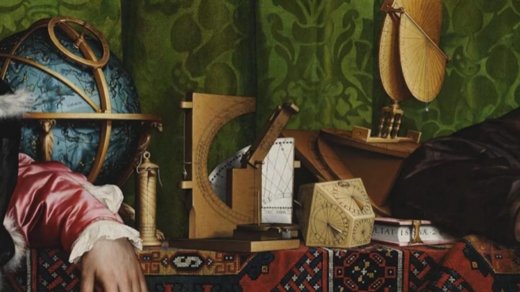 This political and religious tension is encoded in the objects that surround the ambassadors