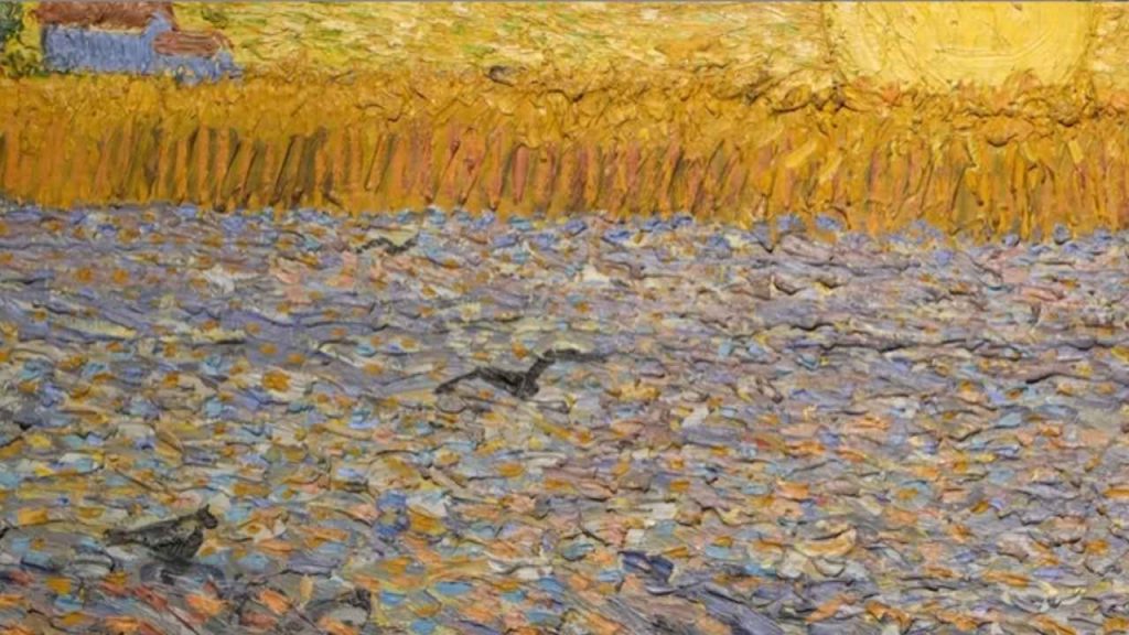 X-ray fluorescence reveals the specific pigments he used - cadmium yellow for the sun, ultramarine blue for the sky, colors that were revolutionary and expensive in his time.