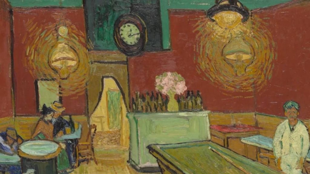 The sickly greens recall absinthe, the 'green fairy' that was destroying so many lives in late 19th century France, including, arguably, Van Gogh's own.