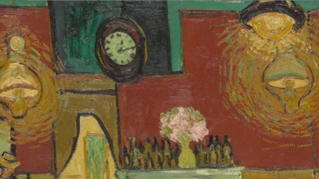 let's talk about that clock on the wall. It reads 12:15