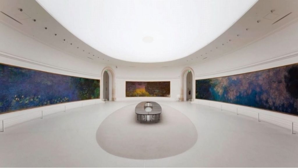 The most ambitious installation can be found at the Orangerie Museum in Paris