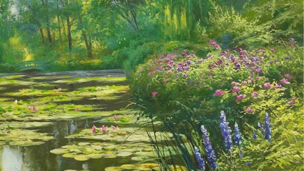 Each plant was chosen not just for its beauty, but for how it would reflect light and color on the water's surface.