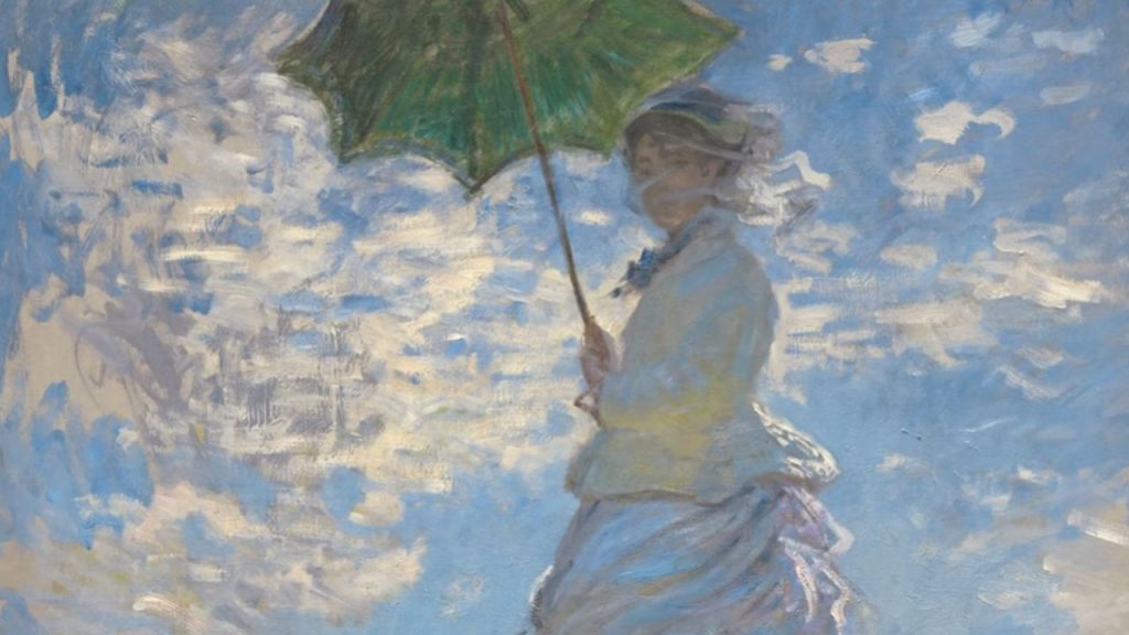 The sky is painted with broad, confident strokes that capture the movement of clouds across the summer day.