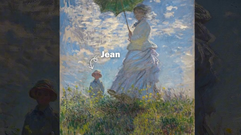 To her left, their seven-year-old son Jean turns away from us, his attention caught by something beyond the frame