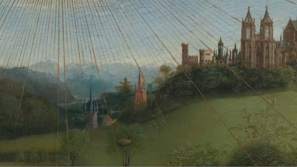The physical world becomes a visual theology, where natural beauty points toward spiritual truth.