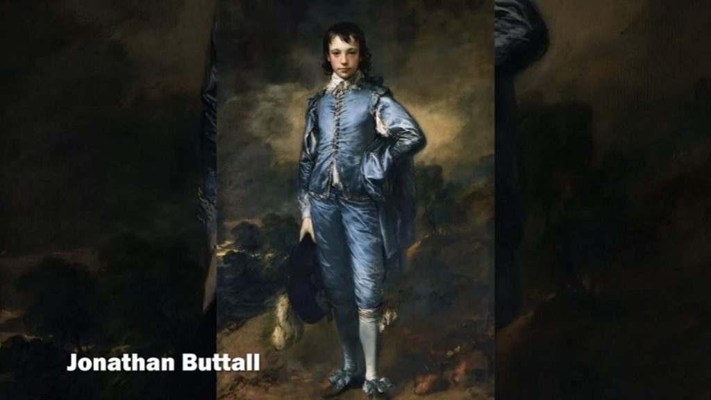 The painting depicts Jonathan Buttall, the teenage son of a wealthy hardware merchant