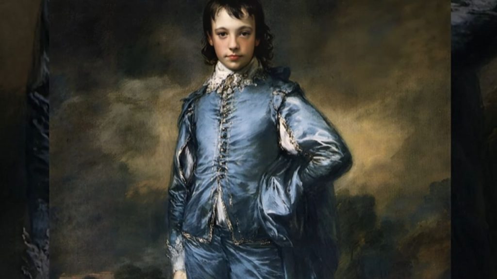The choice of blue for the boy's costume was both the painting's greatest risk and its ultimate triumph