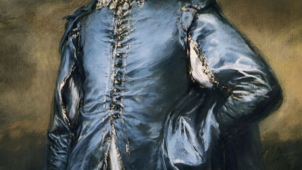 The satin material is rendered with extraordinary skill