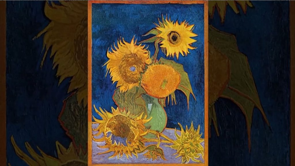 The second version, with fourteen sunflowers,